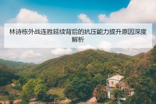 林诗栋外战连胜延续背后的抗压能力提升原因深度解析